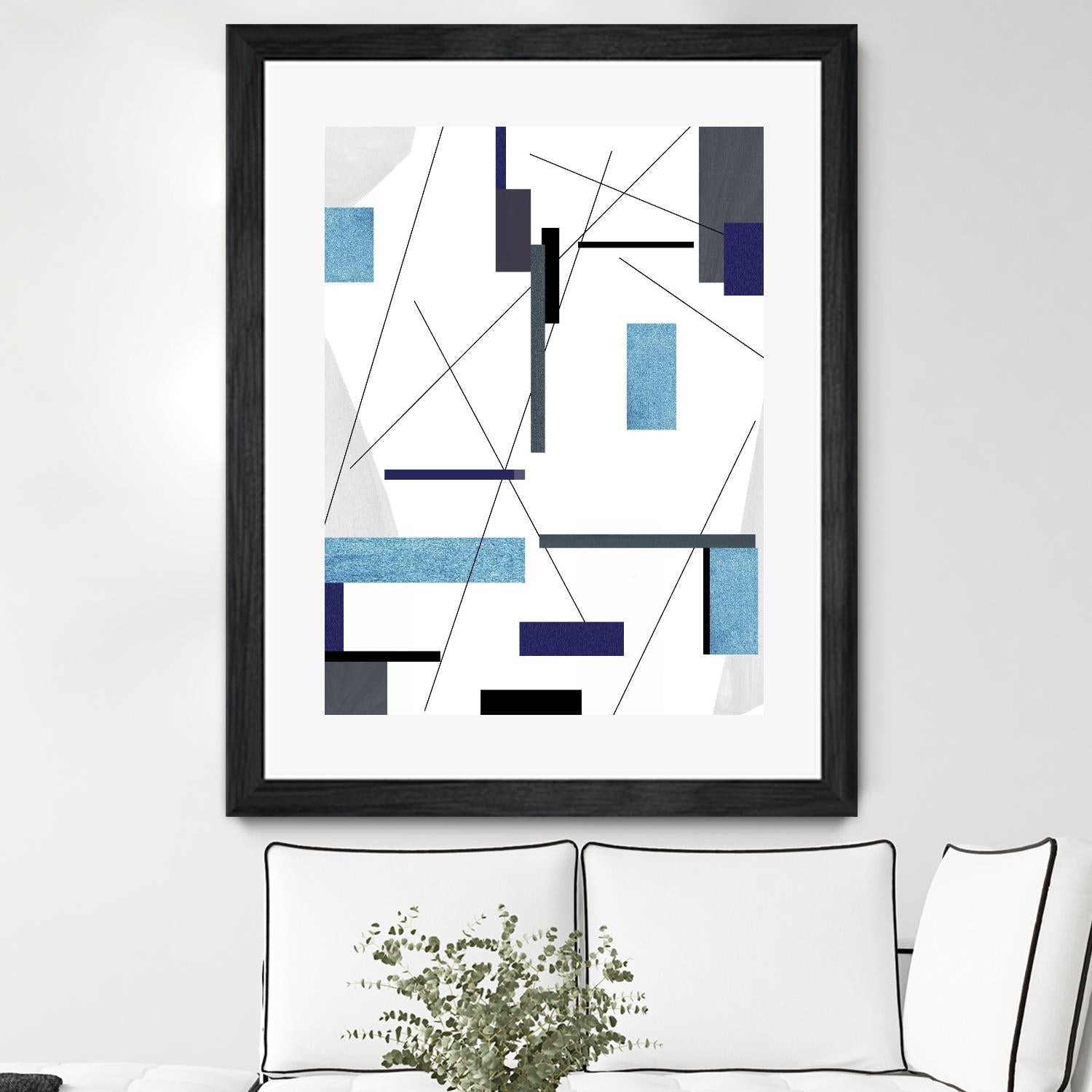 AvantGarde by Lori Dubois on GIANT ART - blue linear grays