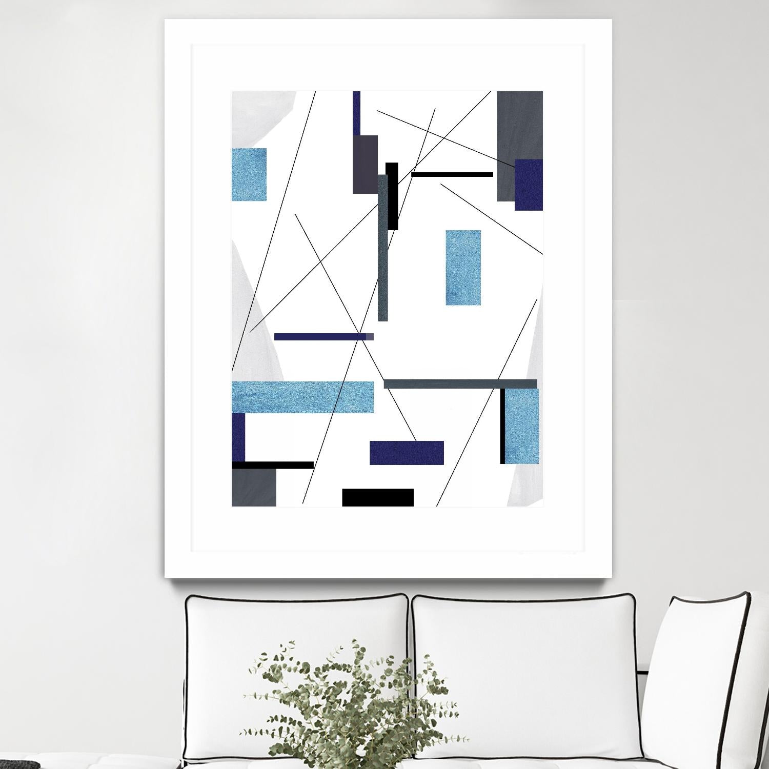 AvantGarde by Lori Dubois on GIANT ART - blue linear grays