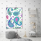 Jazzy by Lori Dubois on GIANT ART - aqua floral aqua