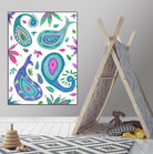 Jazzy by Lori Dubois on GIANT ART - aqua floral aqua