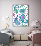 Jazzy by Lori Dubois on GIANT ART - aqua floral aqua