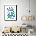 Jazzy by Lori Dubois on GIANT ART - aqua floral aqua