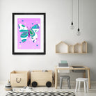 ModernButterfly-V - Lav by Lori Dubois on GIANT ART - pink art for kids doux