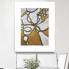 Mocha Latte -Gold - 2 by Lori Dubois on GIANT ART - gold linear