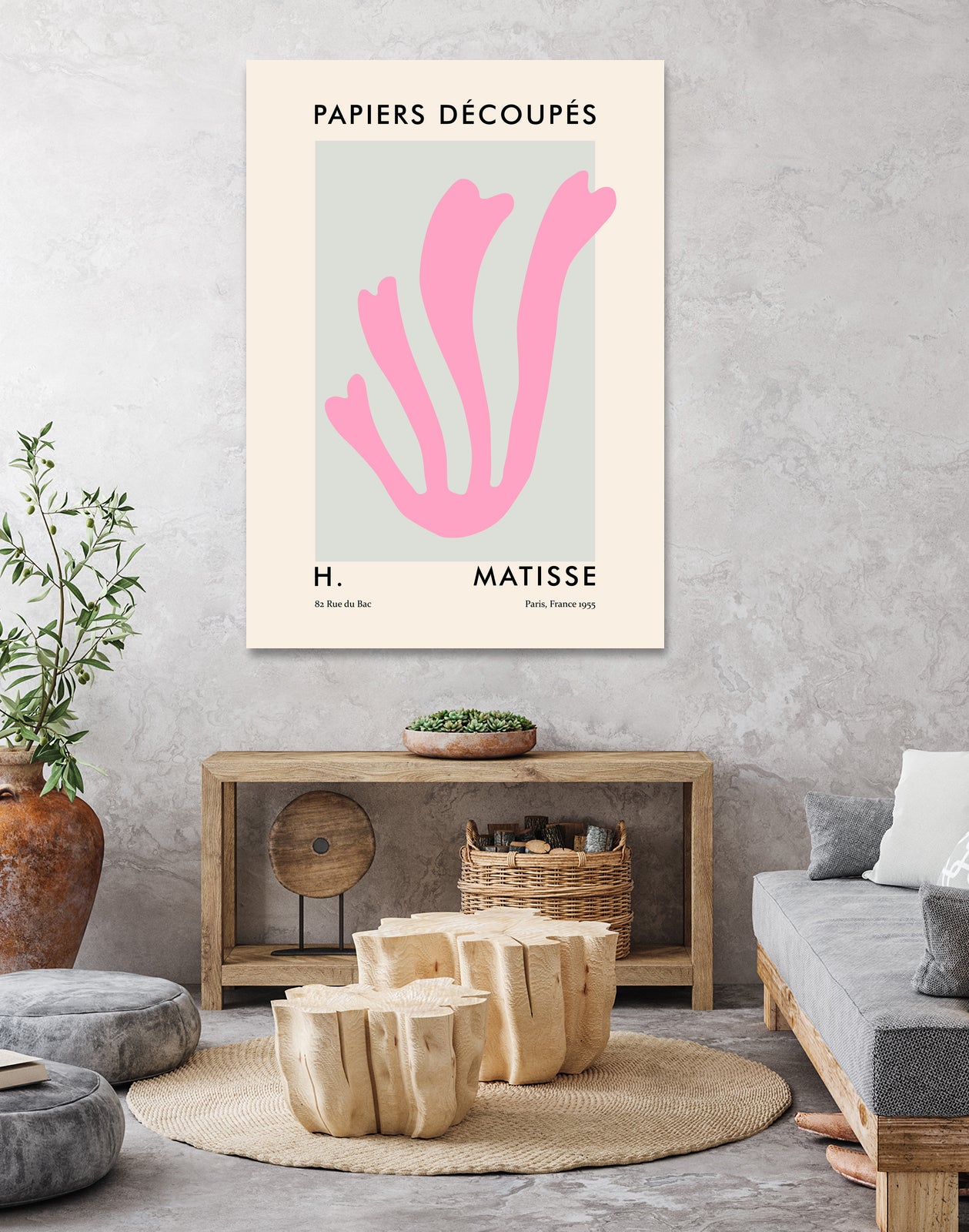 Papiers Découpés V by M Studio on GIANT ART - pink scandinavian