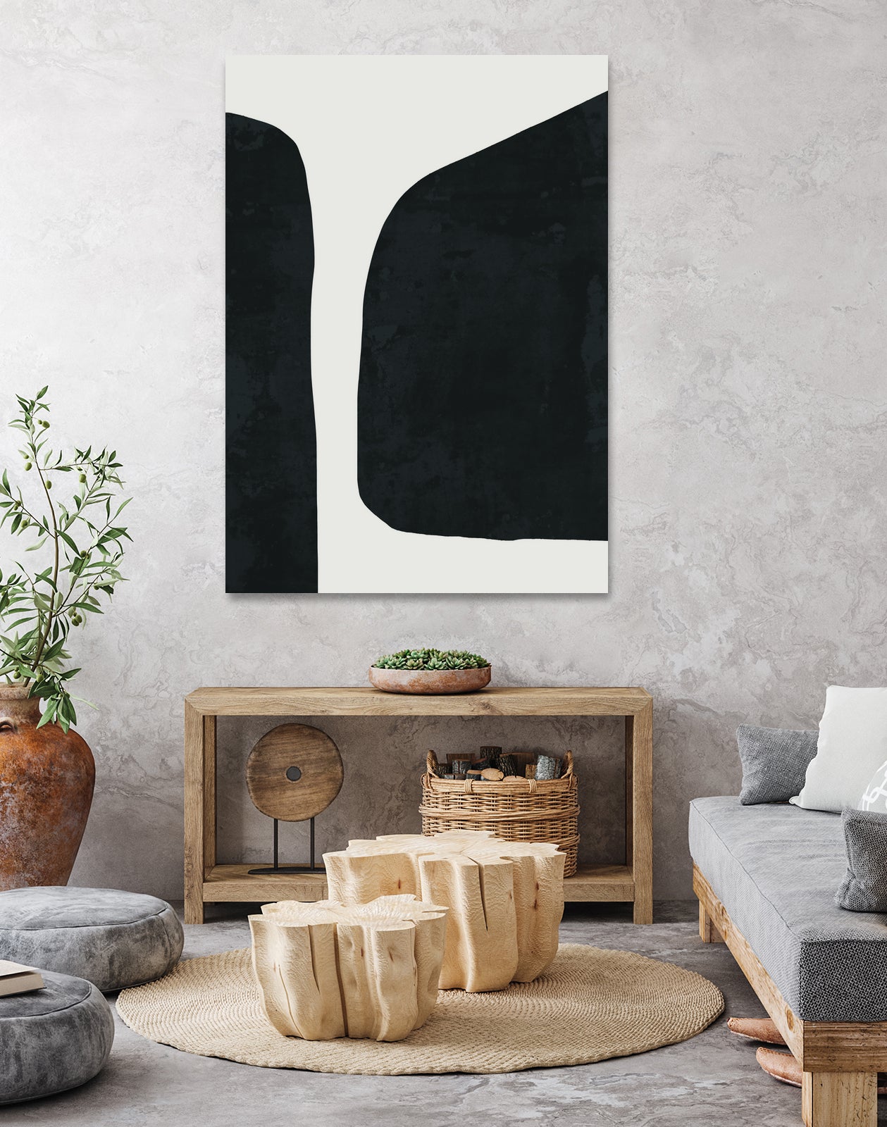 Black Abstract  by M Studio on GIANT ART - black scandinavian