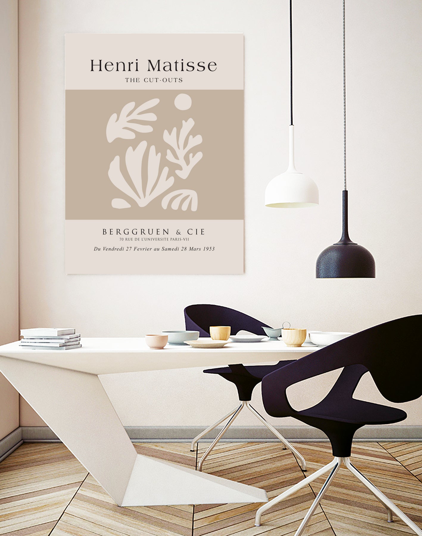 Papiers Découpés V by M Studio on GIANT ART - beige mid century