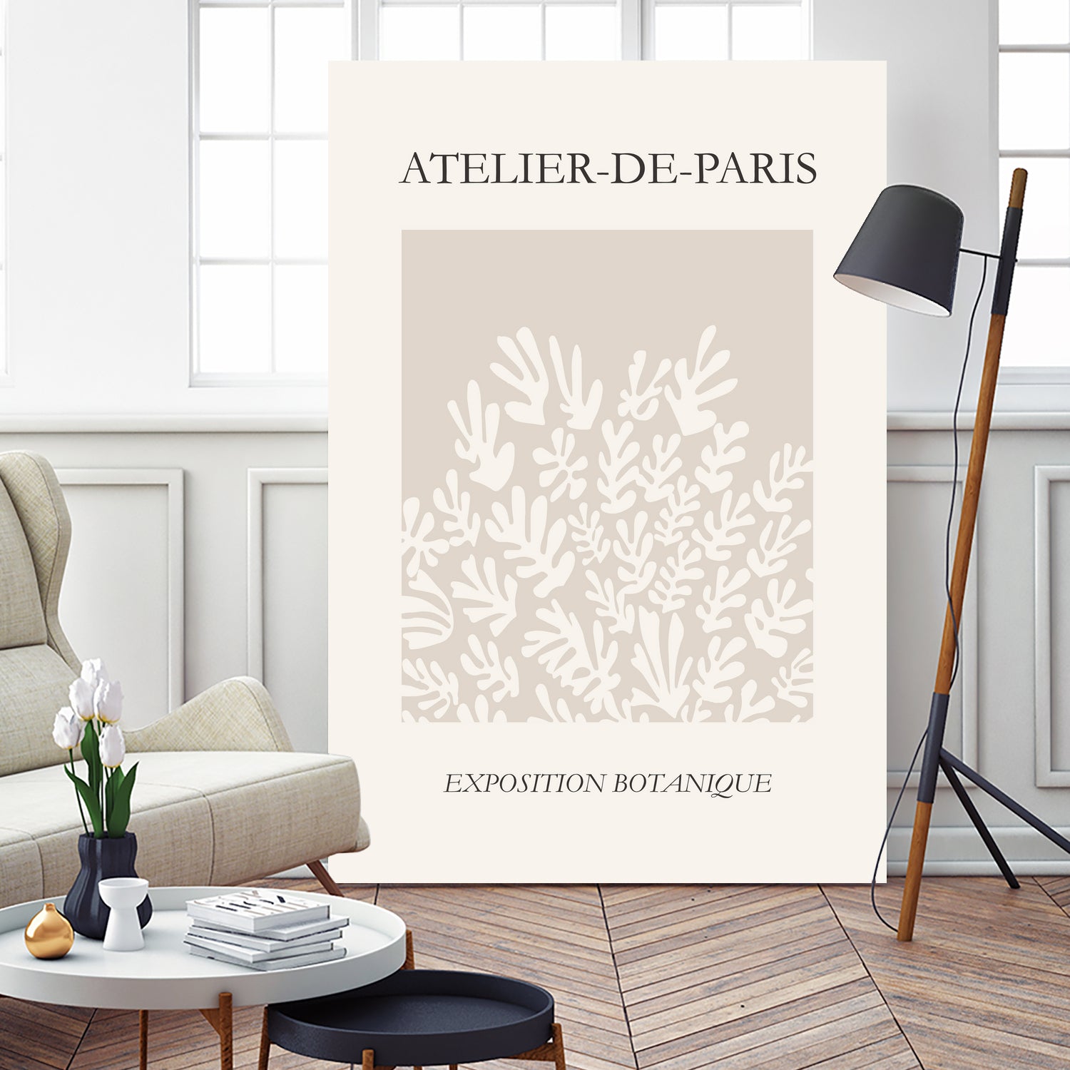 Le pouvoir des fleurs IV by M Studio on GIANT ART - beige