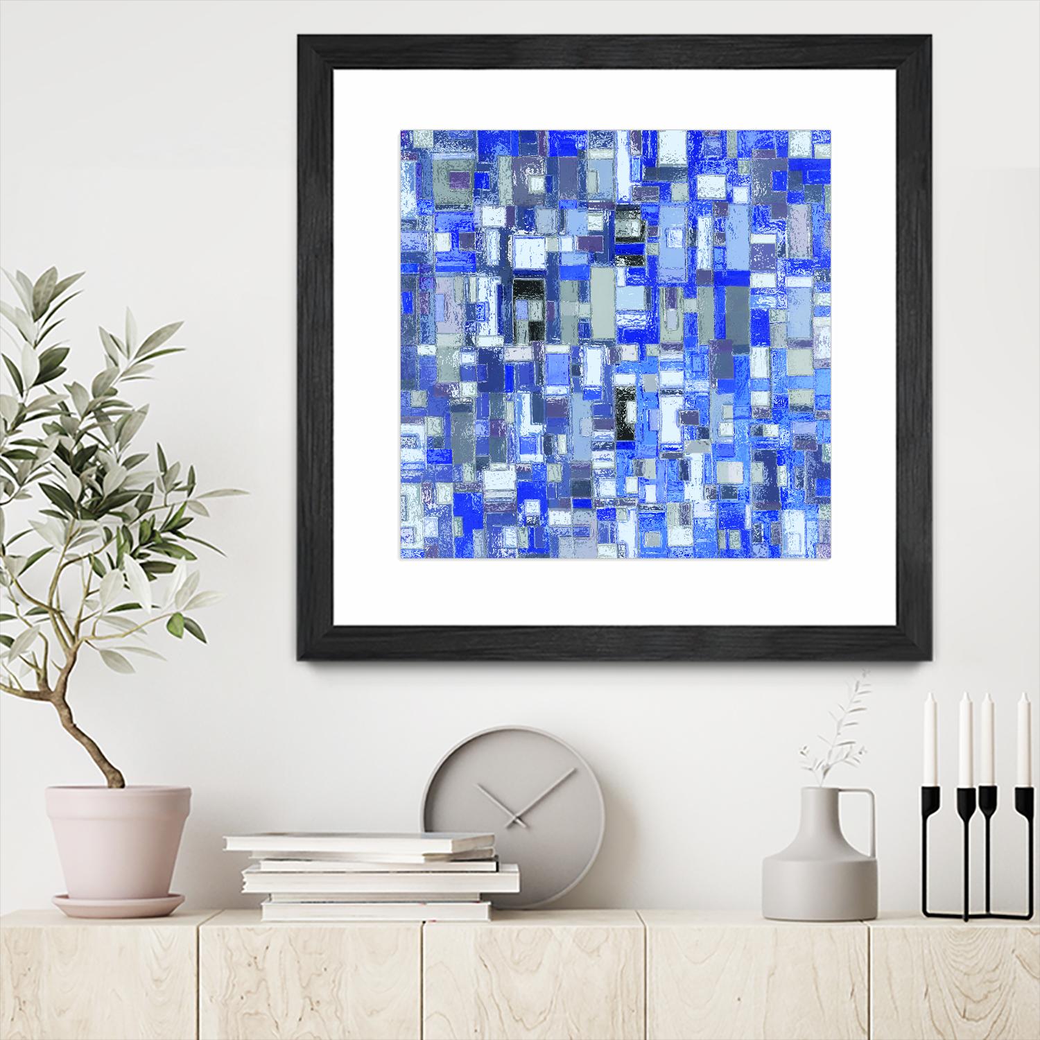 IN STAGE - chrome bleu by Celine Cimon on GIANT ART - blue abstract canadian artist