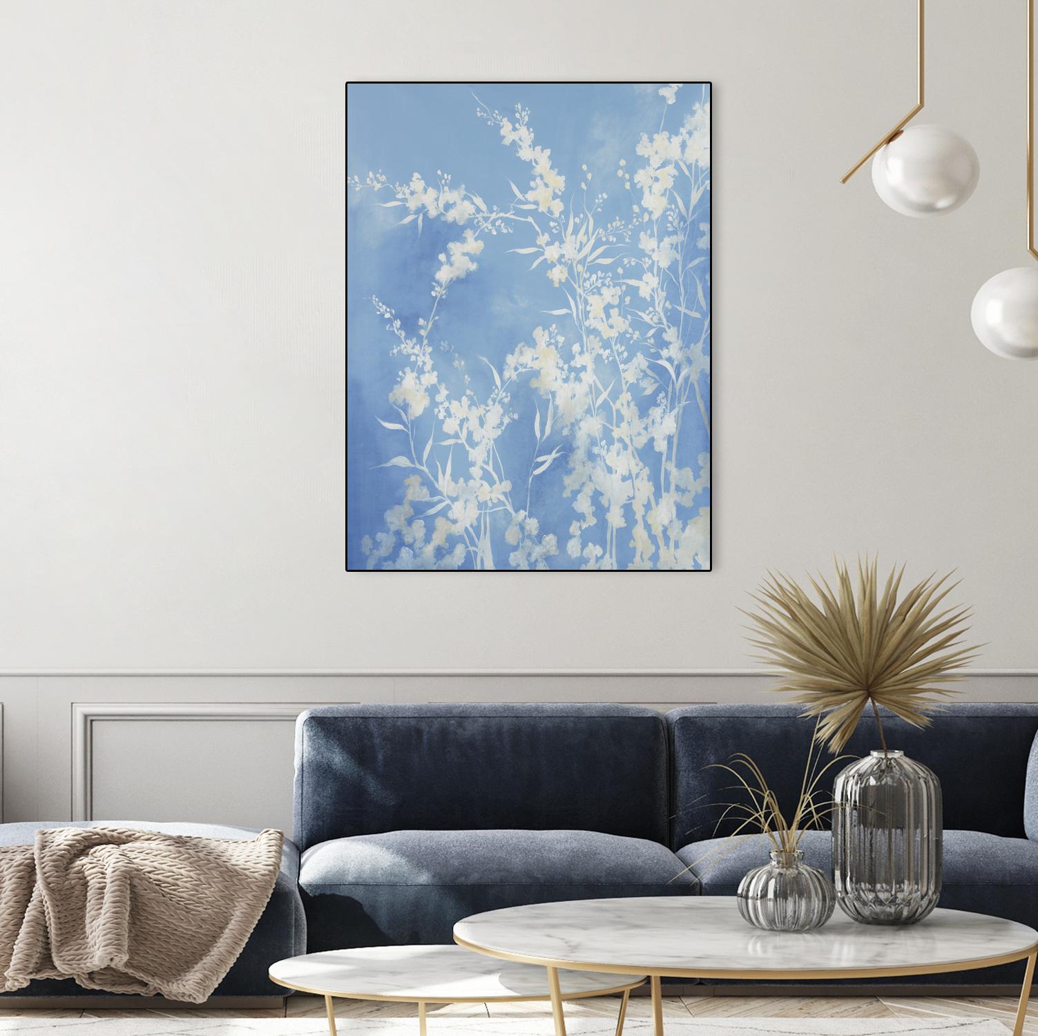 Prideful Petals by Daleno Art on GIANT ART - blue botanical leafs