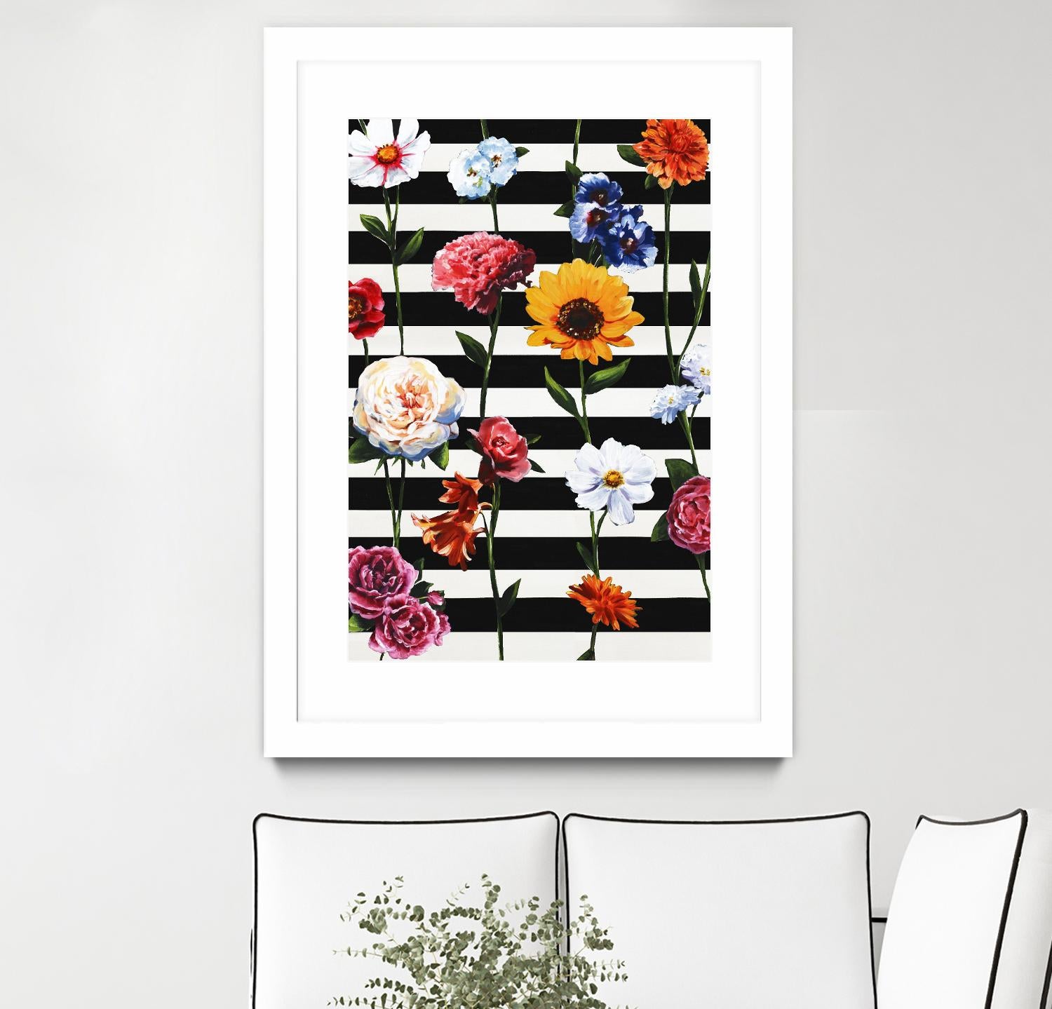 Streakes of Flowers by Daleno Art on GIANT ART - orange florals abstrait 