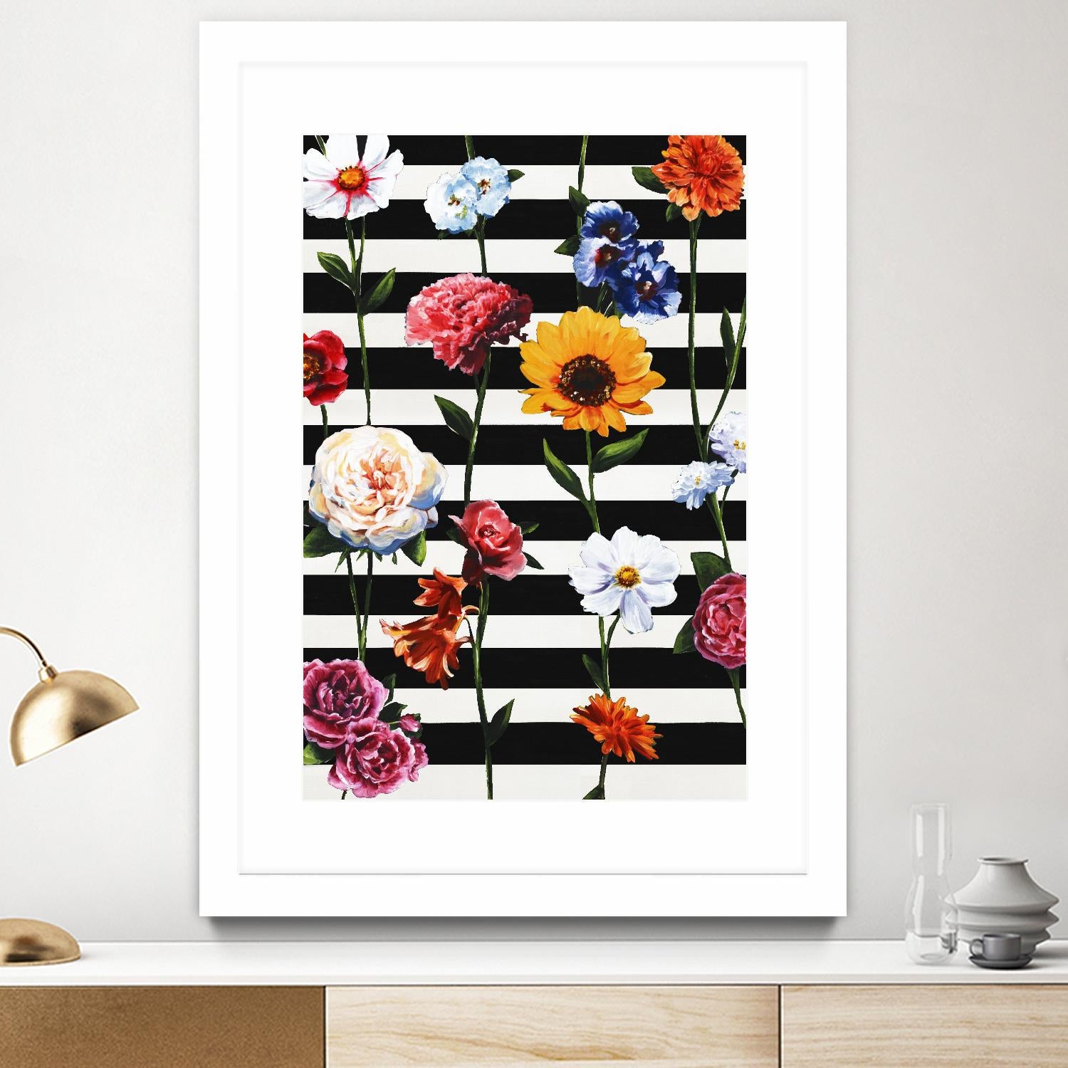 Streakes of Flowers by Daleno Art on GIANT ART - orange florals abstrait 