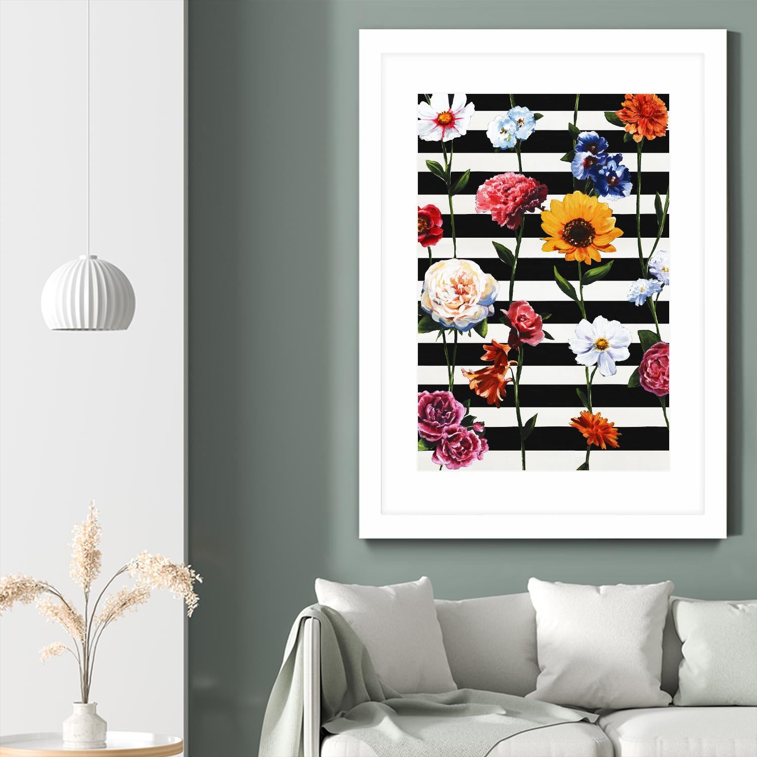 Streakes of Flowers by Daleno Art on GIANT ART - orange florals abstrait 