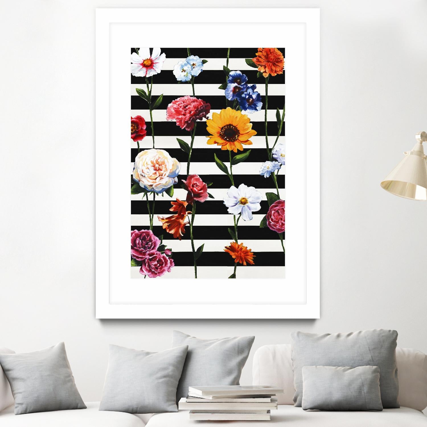 Streakes of Flowers by Daleno Art on GIANT ART - orange florals abstrait 
