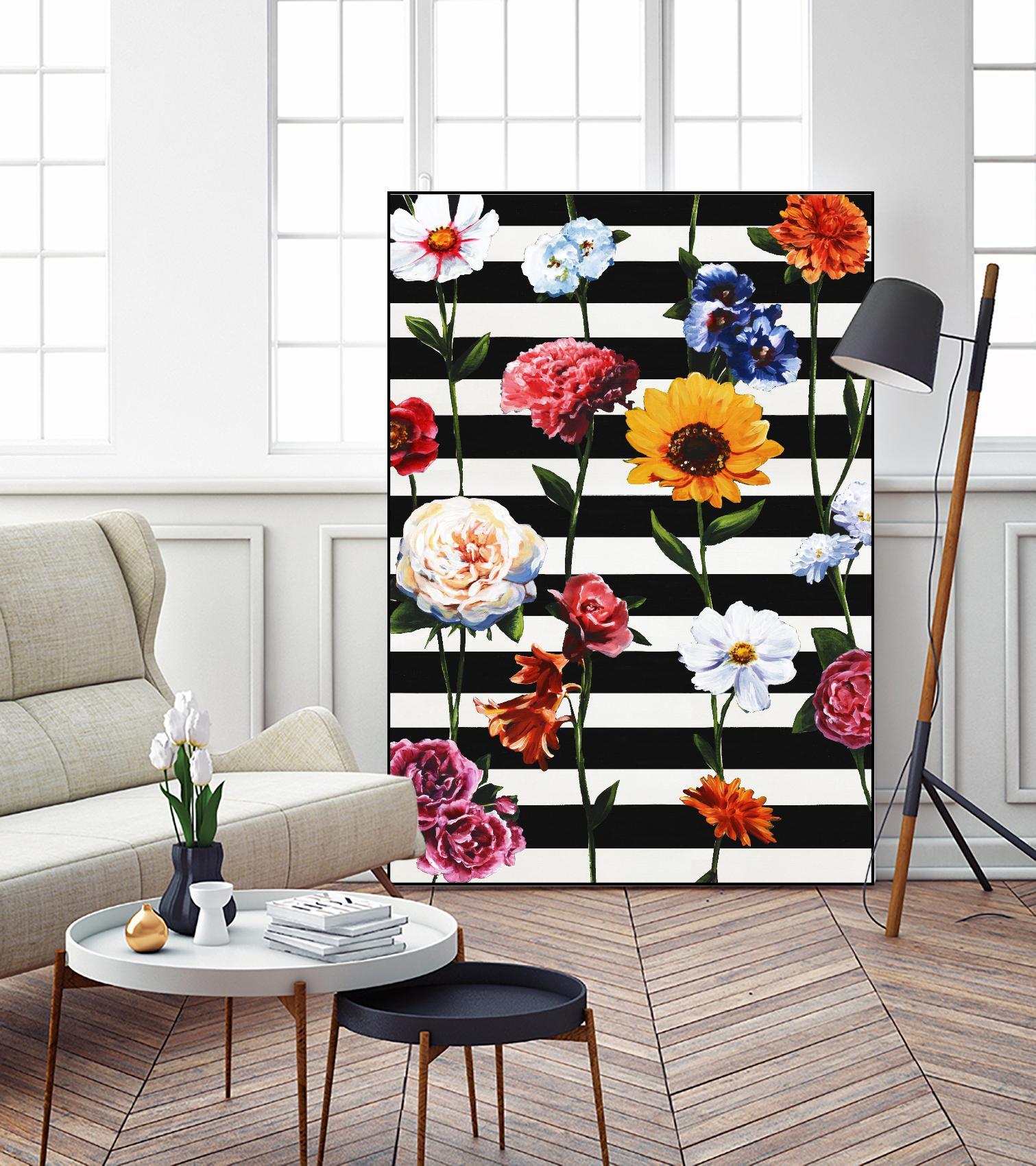 Streakes of Flowers by Daleno Art on GIANT ART - orange florals abstrait 