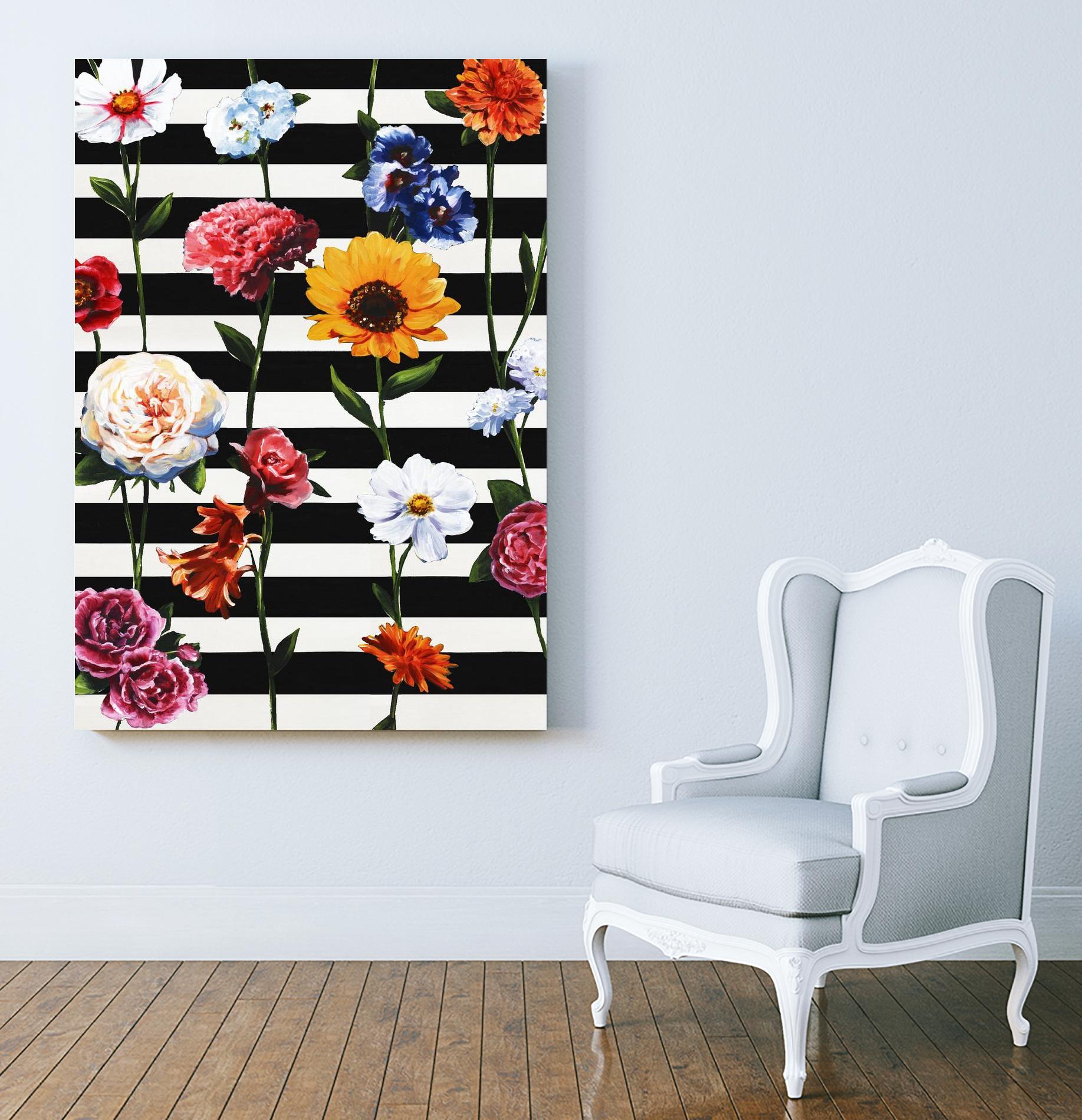 Streakes of Flowers by Daleno Art on GIANT ART - orange florals abstrait 