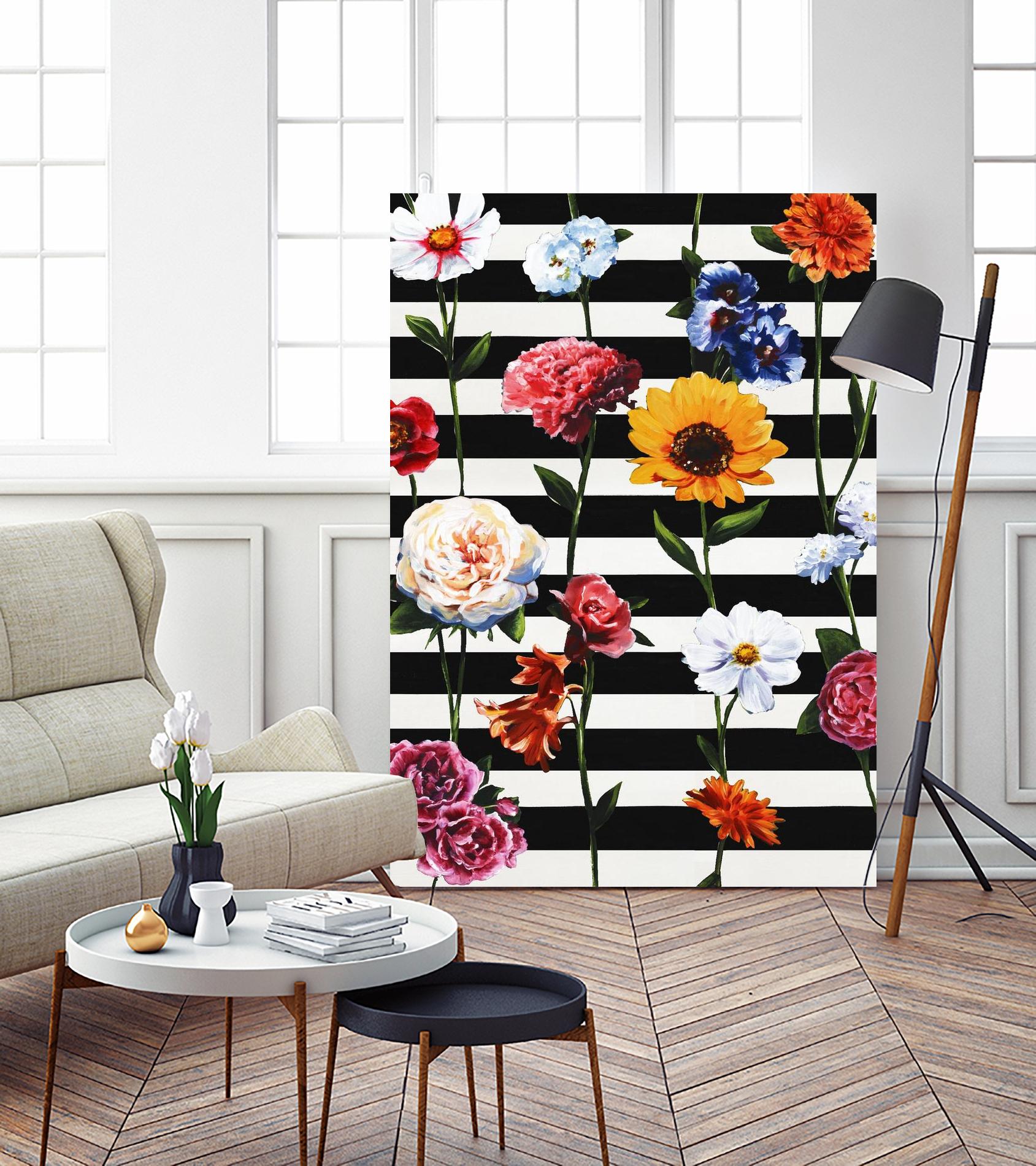 Streakes of Flowers by Daleno Art on GIANT ART - orange florals abstrait 