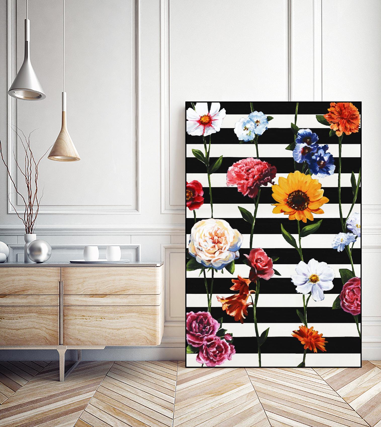 Streakes of Flowers by Daleno Art on GIANT ART - orange florals abstrait 