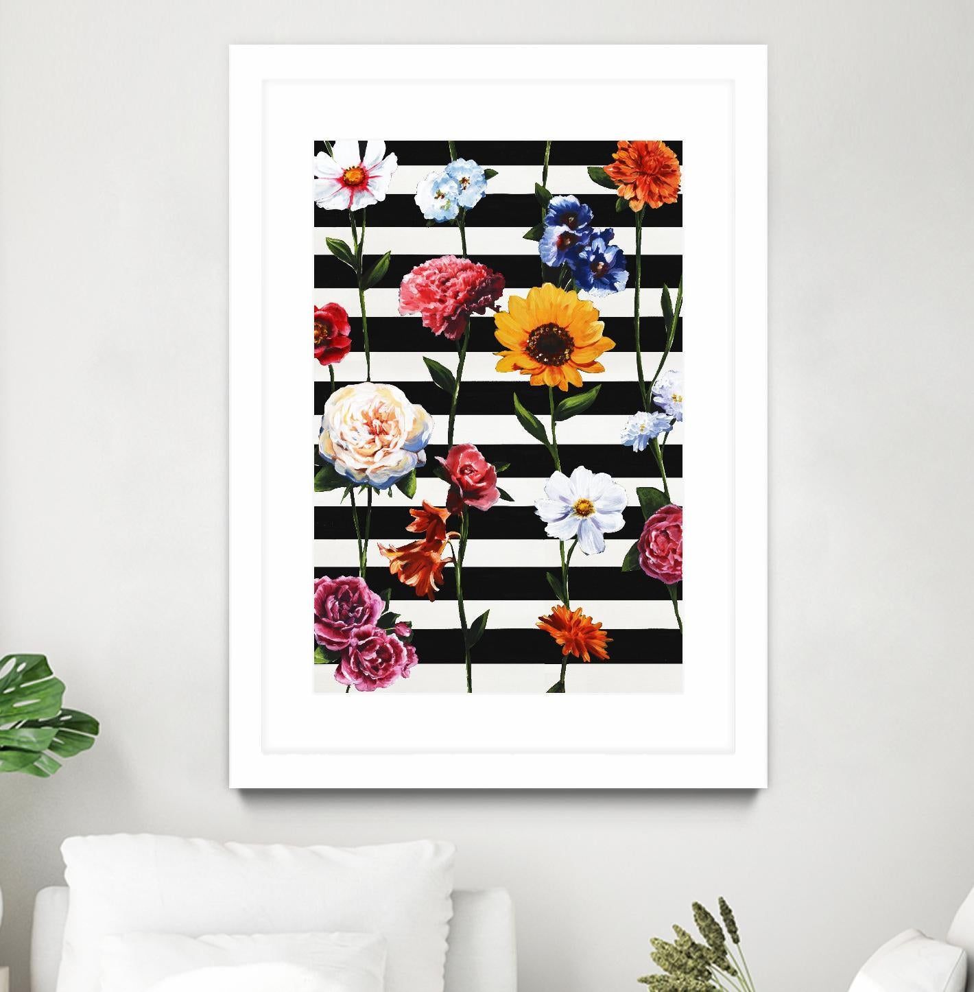 Streakes of Flowers by Daleno Art on GIANT ART - orange florals abstrait 