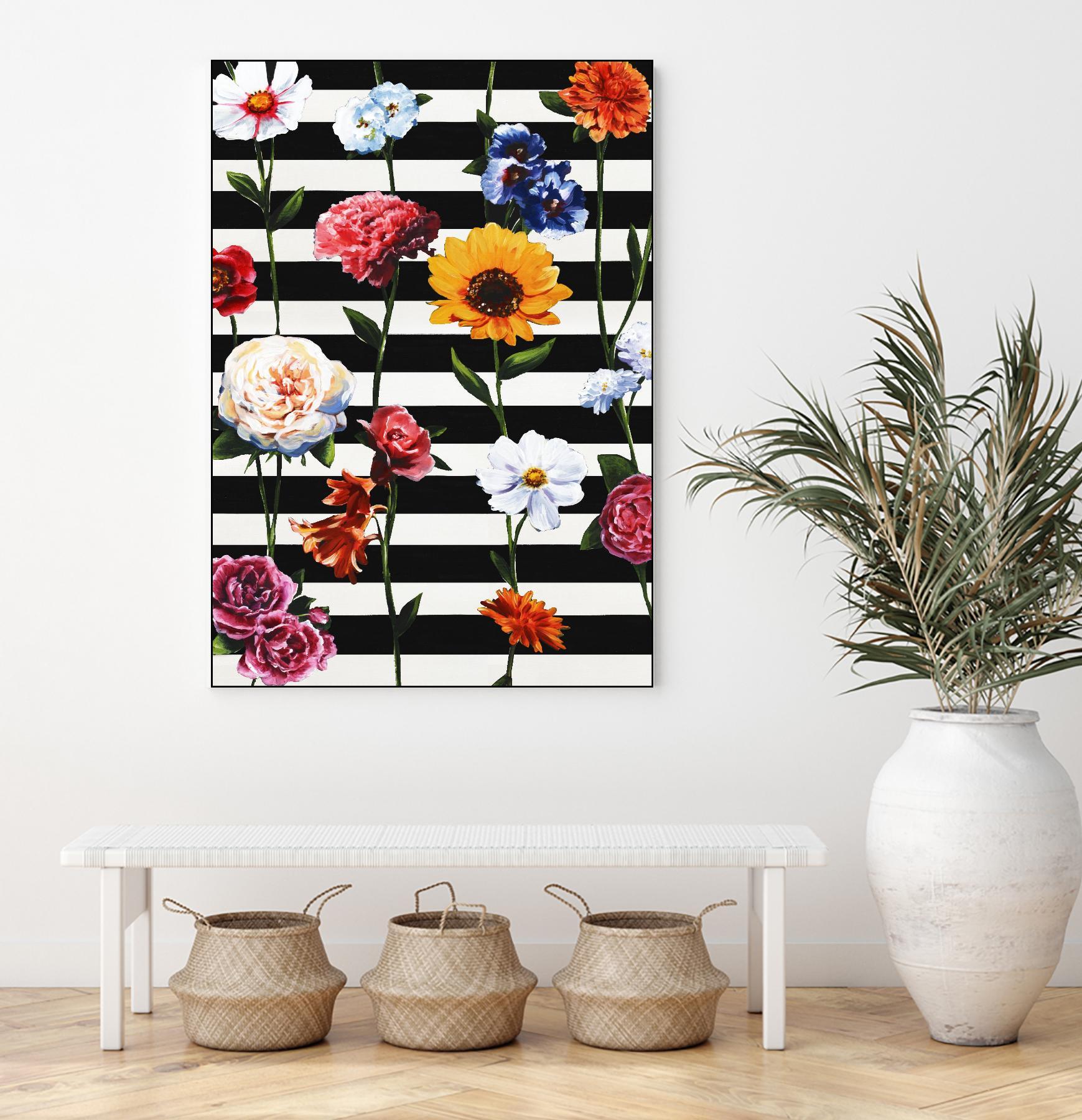 Streakes of Flowers by Daleno Art on GIANT ART - orange florals abstrait 