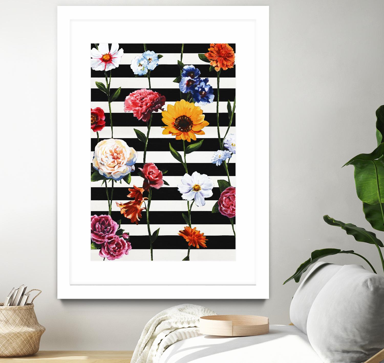 Streakes of Flowers by Daleno Art on GIANT ART - orange florals abstrait 