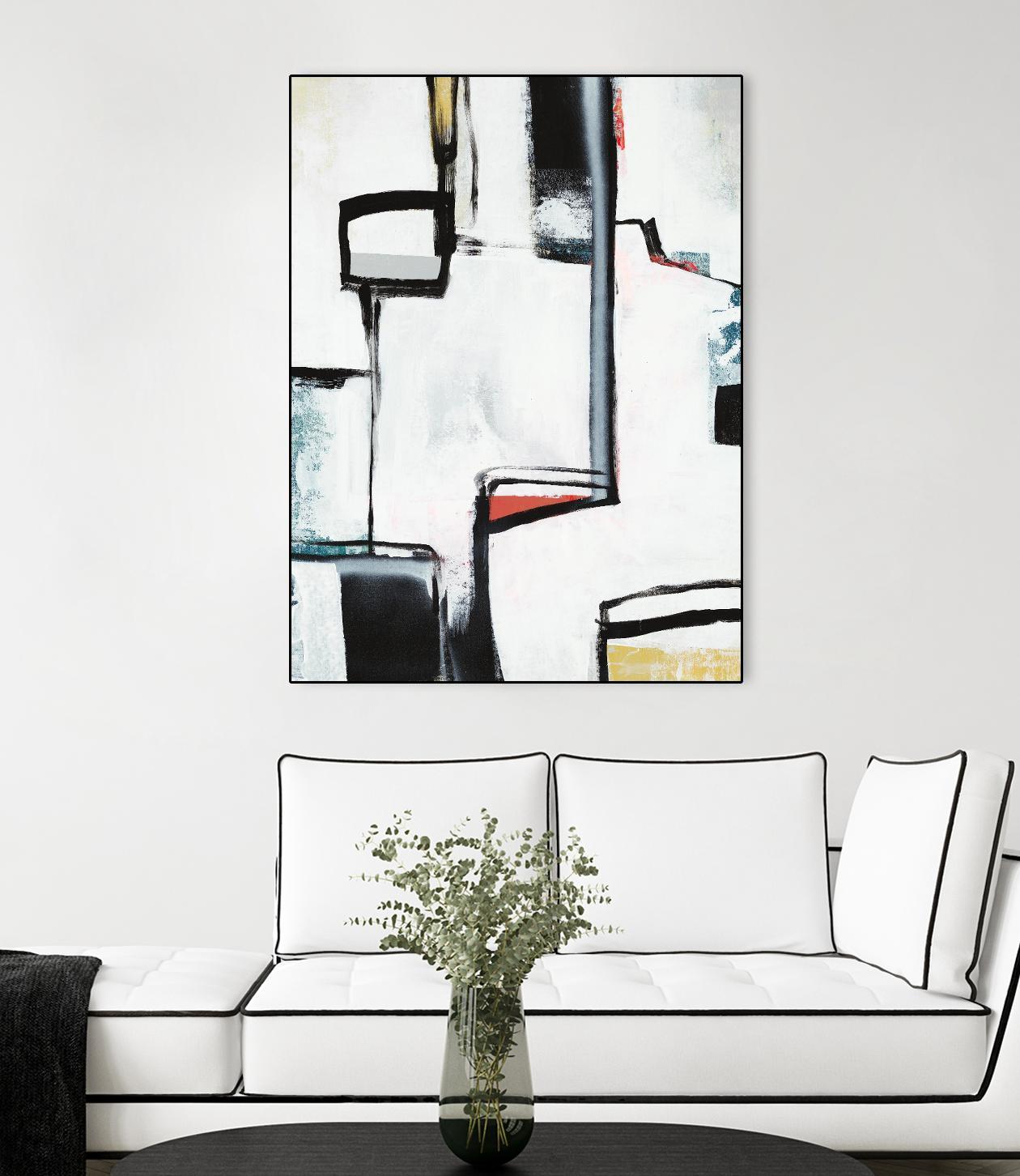 The A Line I by Daleno Art on GIANT ART - red abstract abstrait 
