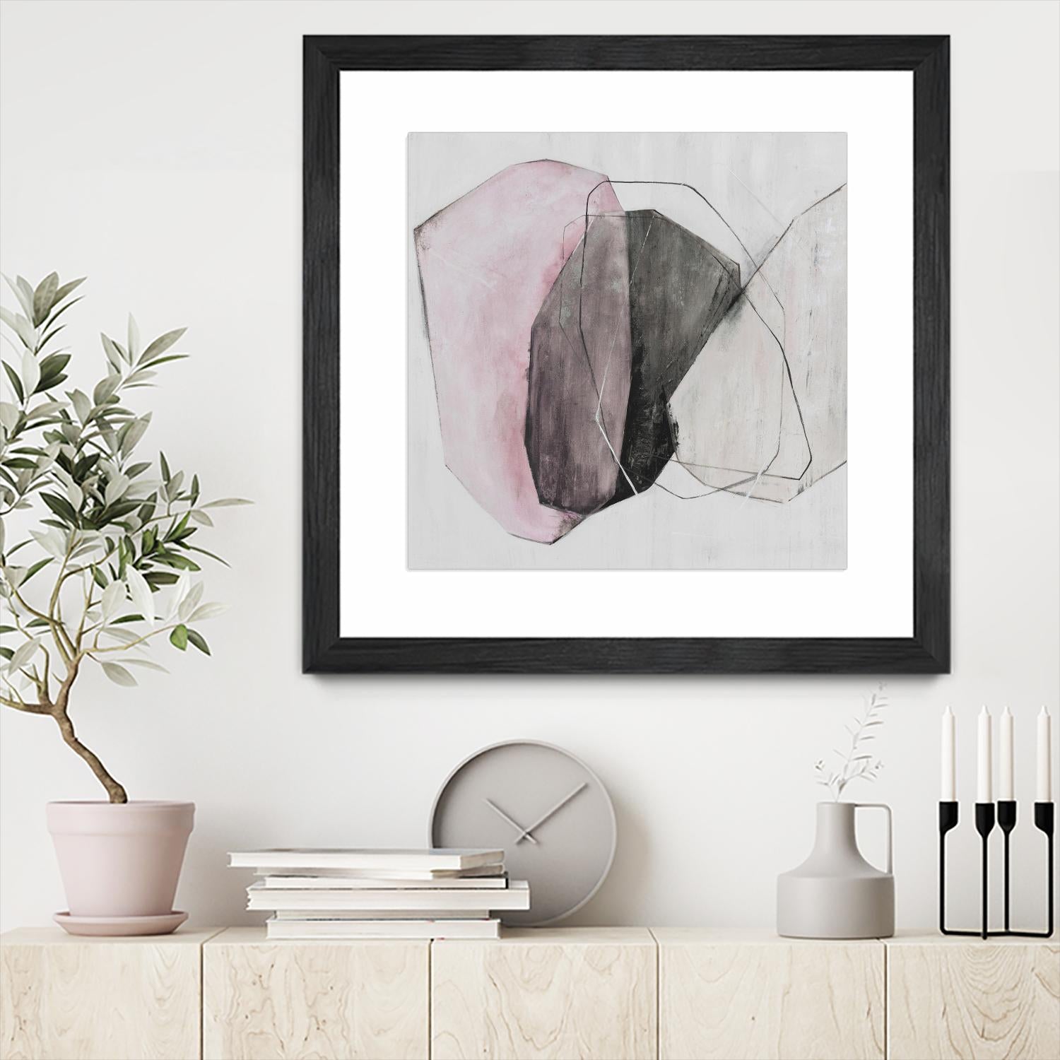 Tickled With Pink by Daleno Art on GIANT ART - pink shapes abstrait 