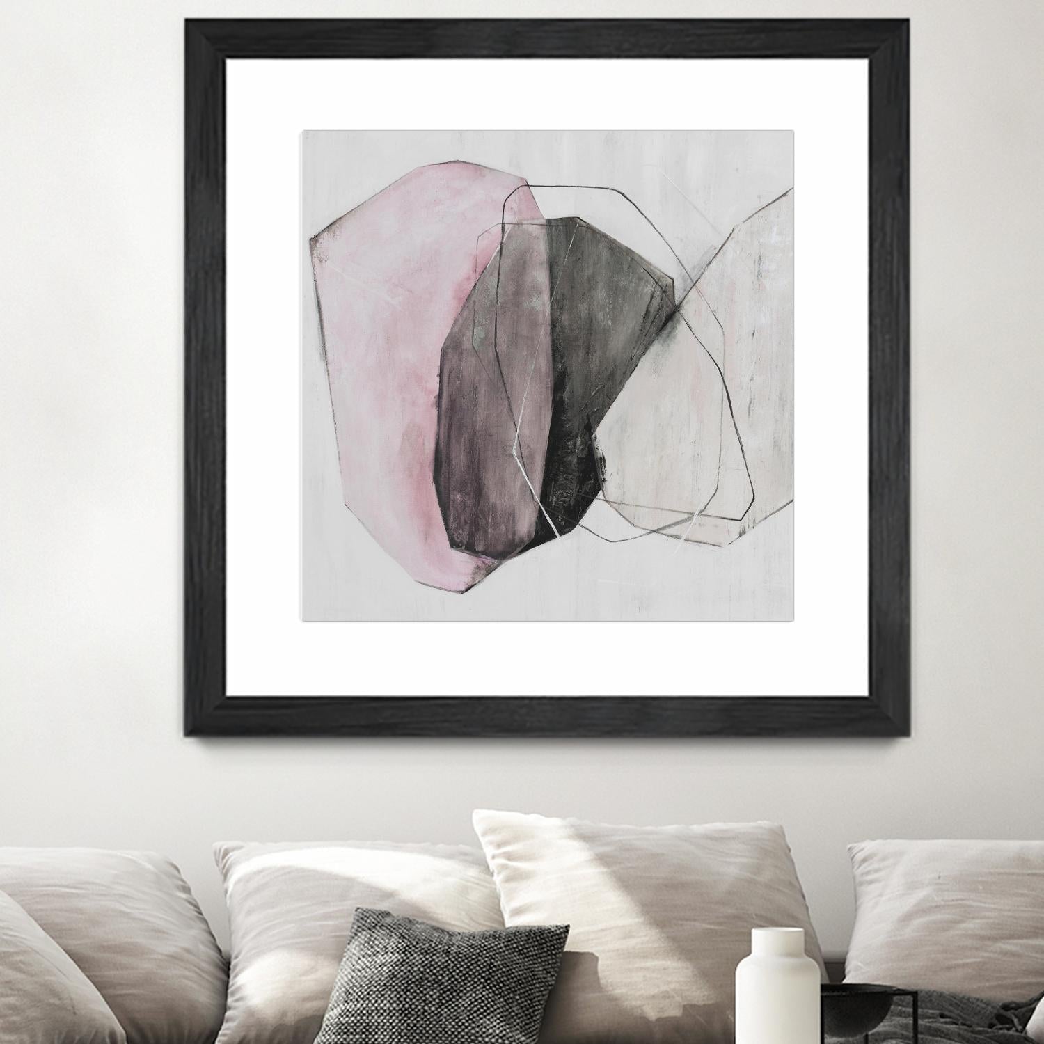 Tickled With Pink by Daleno Art on GIANT ART - pink shapes abstrait 