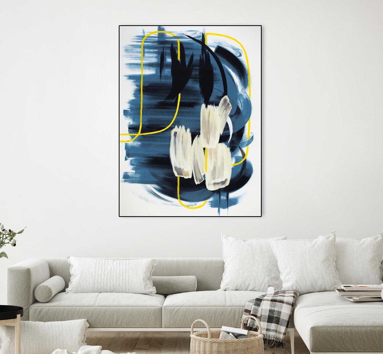 Curious Crafter II by Daleno Art on GIANT ART - blue abstract abstrait 