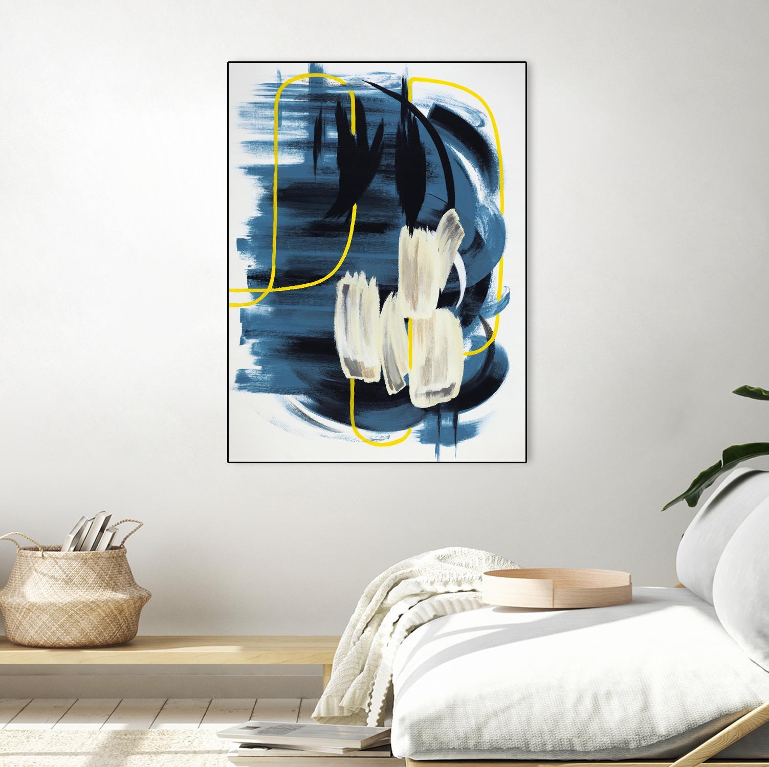 Curious Crafter II by Daleno Art on GIANT ART - blue abstract abstrait 