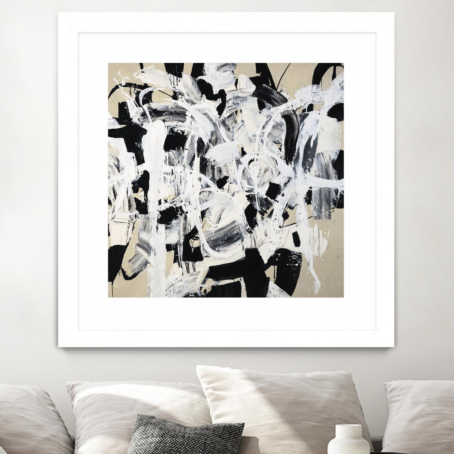 Talking out of Both Sides by Daleno Art on GIANT ART - beige abstract abstrait 