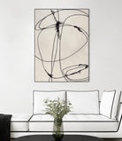 Tangled Ties by Daleno Art on GIANT ART - beige black & white abstrait 