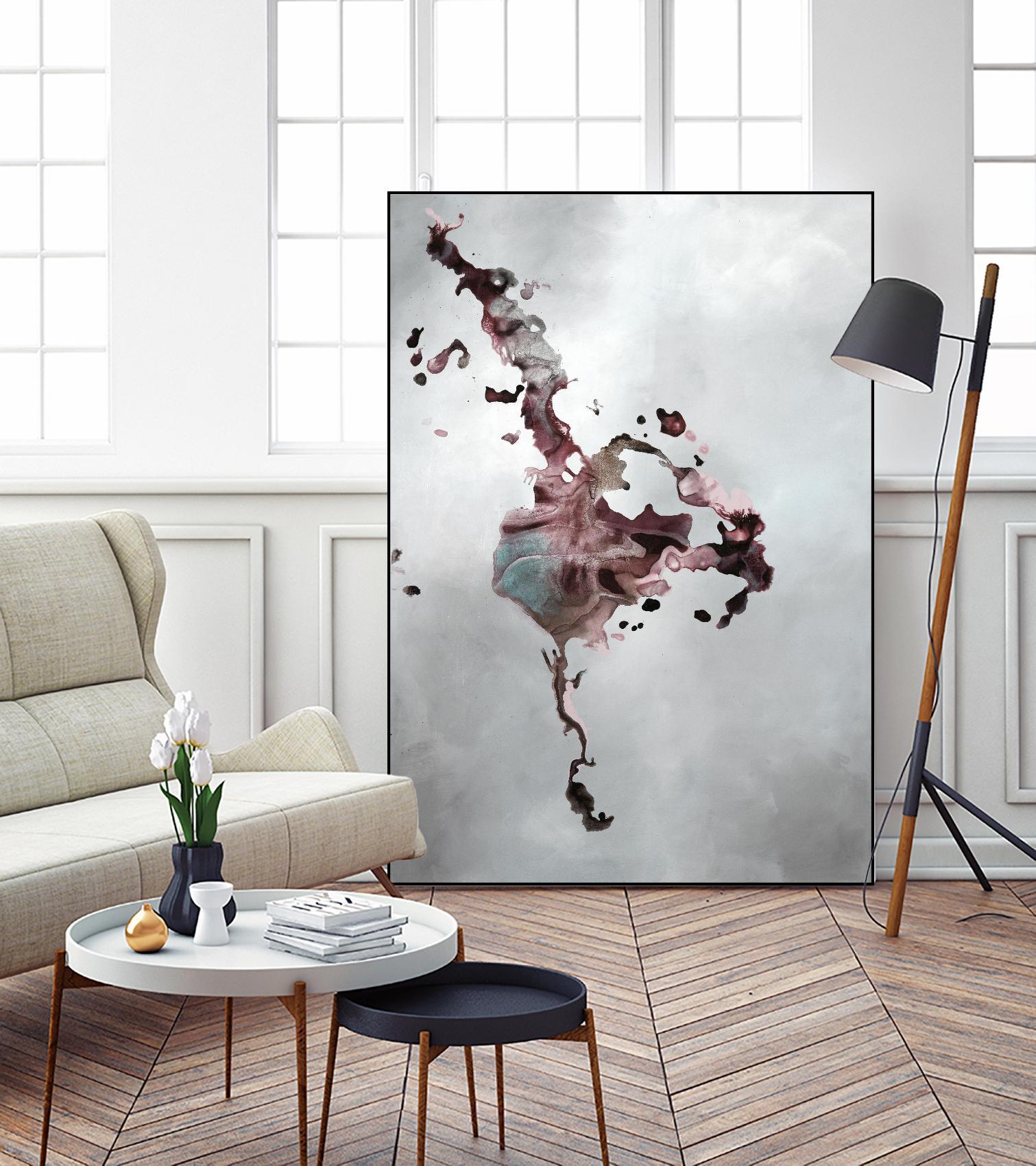 Welcomed Disturbance II by Daleno Art on GIANT ART - pink  abstract abstrait 