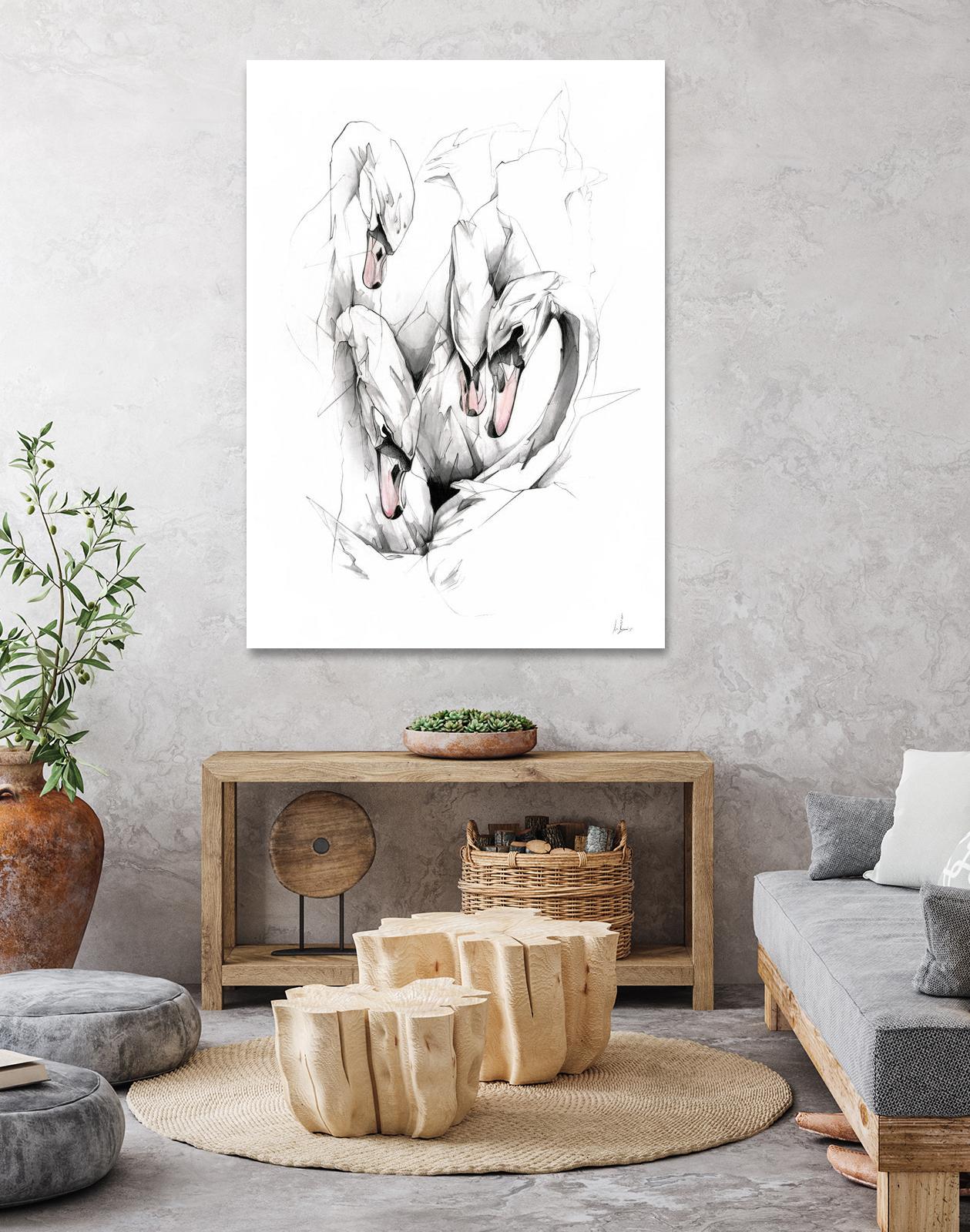 Swan by Alexis Marcou on GIANT ART - black contemporary