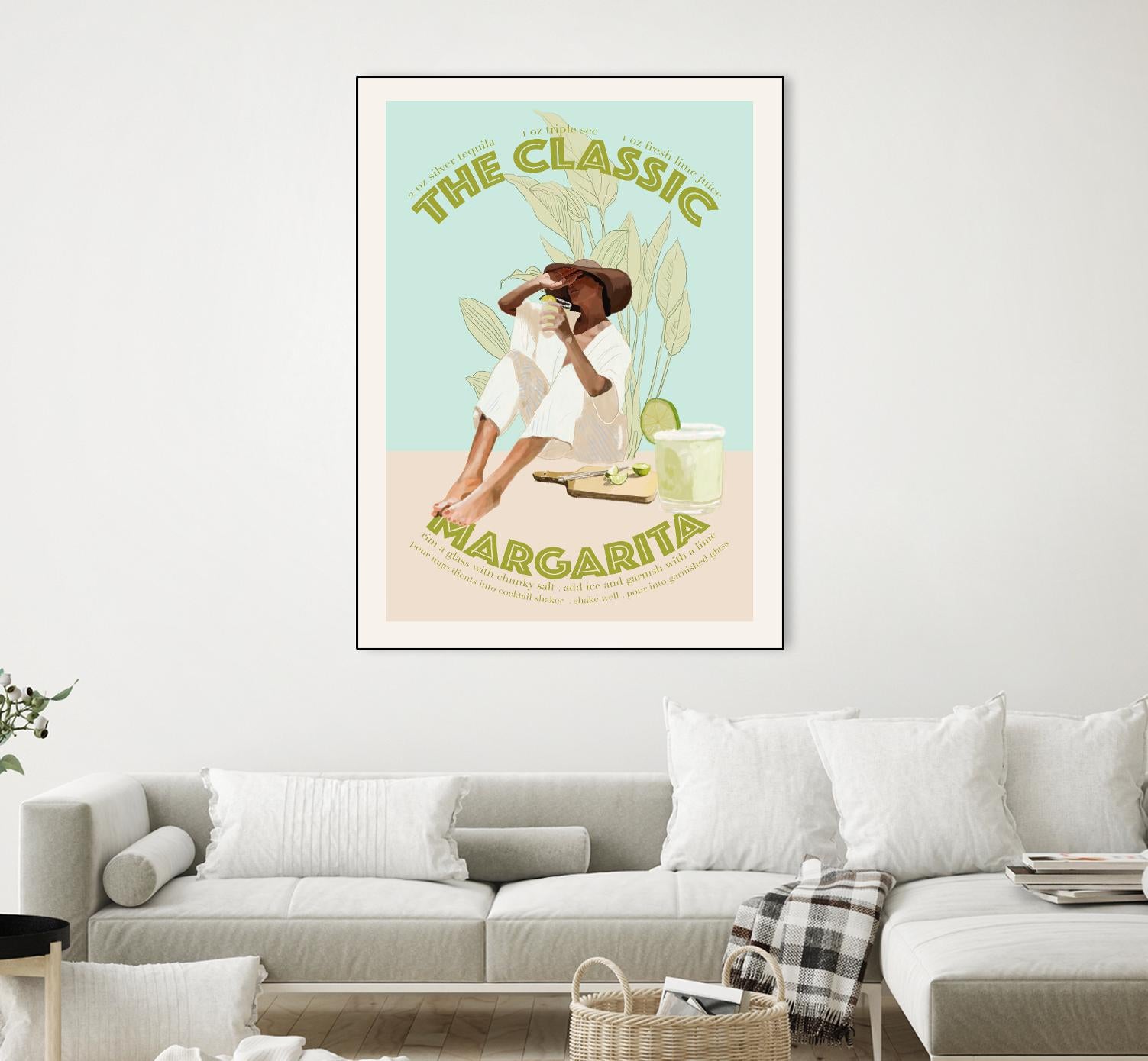 The Classic Margarita  by Jenny Liz  Rome on GIANT ART - mint figurative  cocktail 
