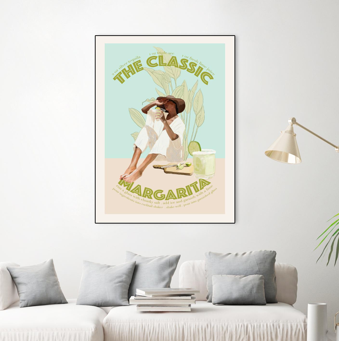 The Classic Margarita  by Jenny Liz  Rome on GIANT ART - mint figurative  cocktail 