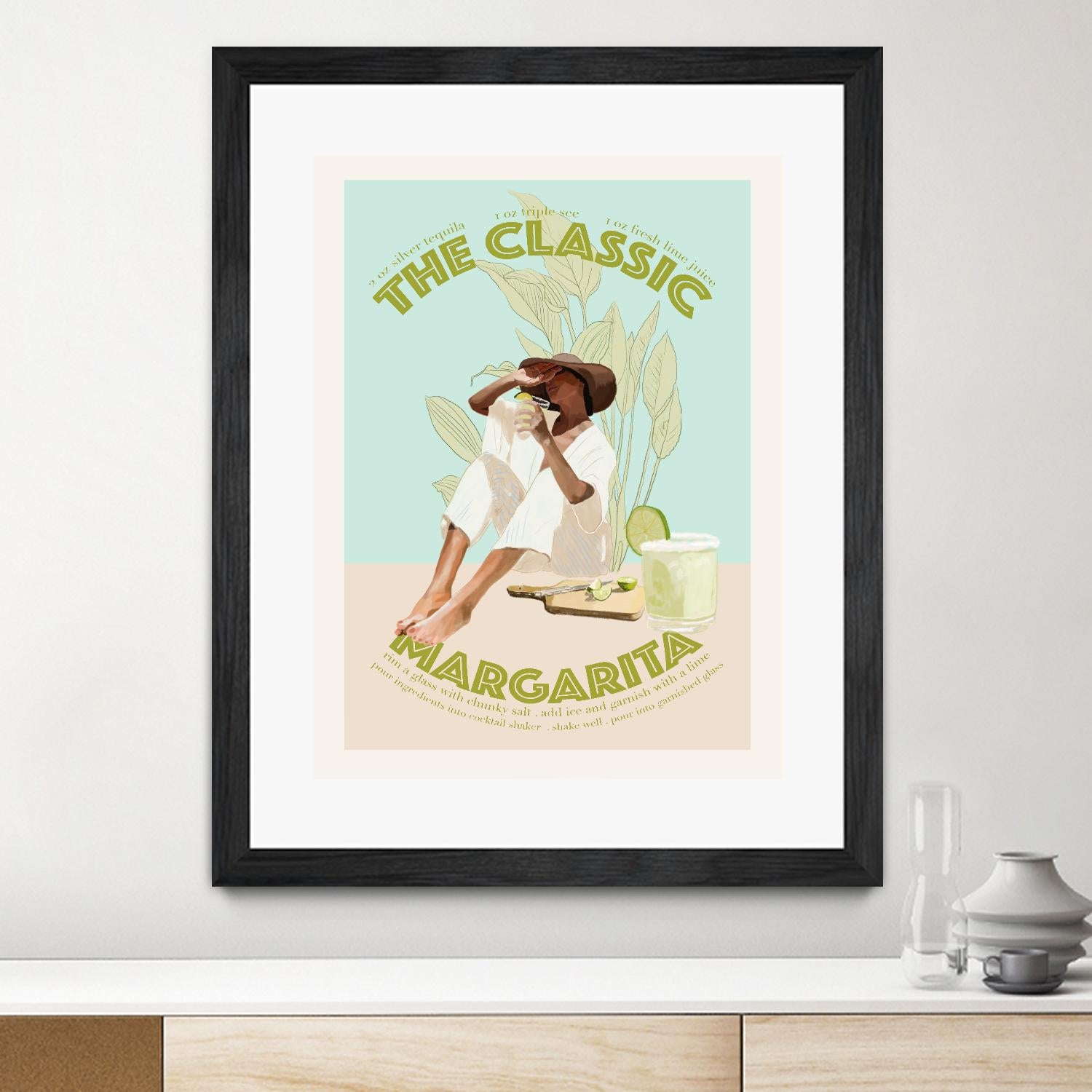 The Classic Margarita  by Jenny Liz  Rome on GIANT ART - mint figurative  cocktail 