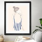 Daughter by Jenny Liz Rome on GIANT ART - blue figurative stripes