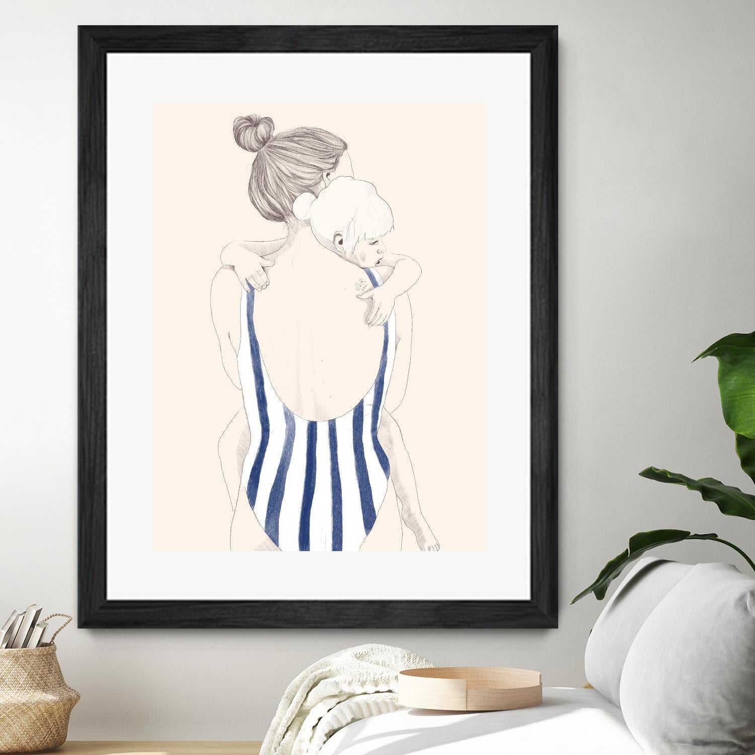Daughter by Jenny Liz Rome on GIANT ART - blue figurative stripes