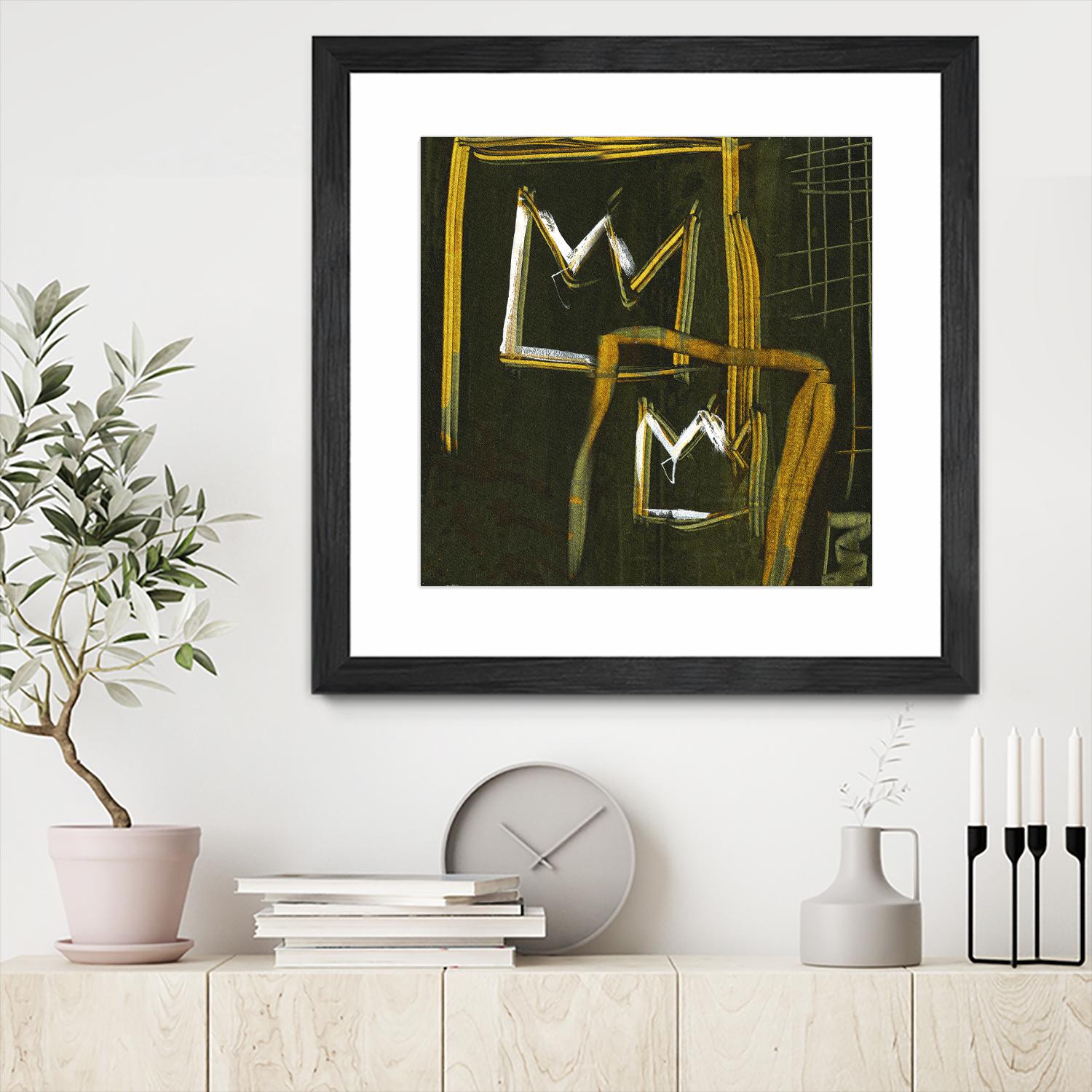 Graffiti Crowns D by Tracy Hiner on GIANT ART - orange contemporary