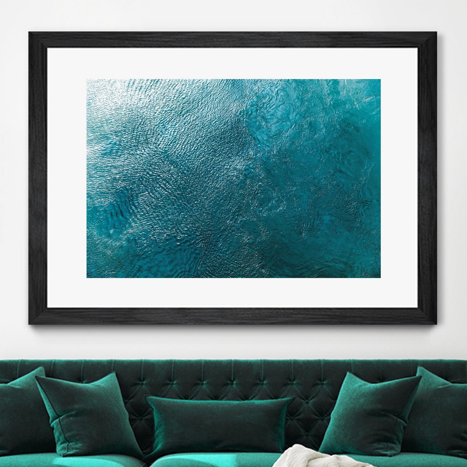 Water Texture Two Birds Eye by Kyle Goldie on GIANT ART - blue abstract