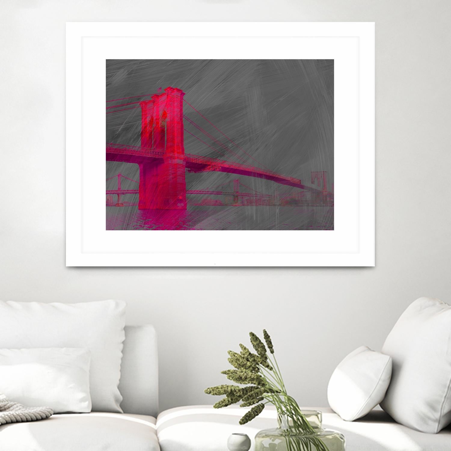 Brooklyn Bridge by THE Studio on GIANT ART - pink architecture pont
