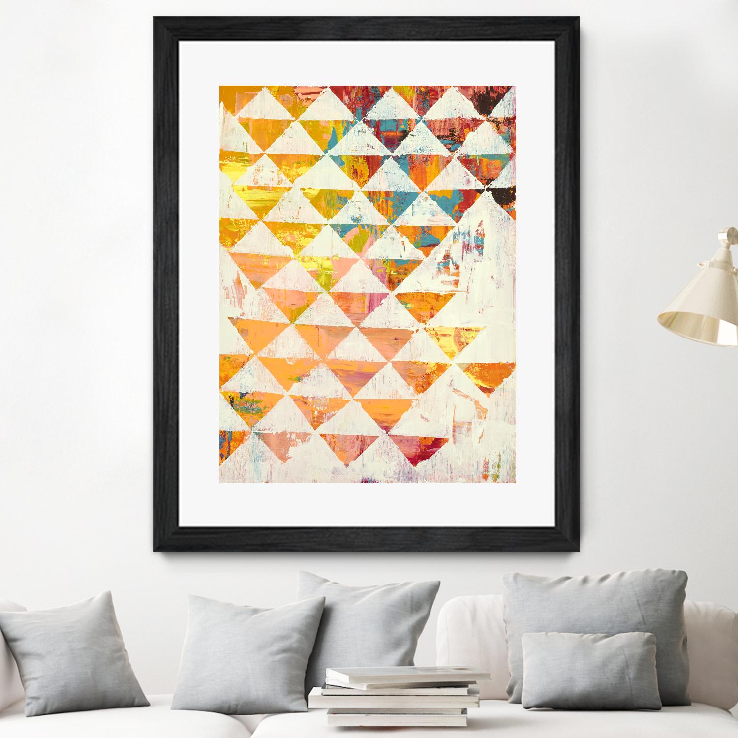 Triangular Configurations 1 by Akiko Hiromoto on GIANT ART - beige patterns