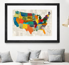 Collaged US Map by THE Studio on GIANT ART - beige illustration us map
