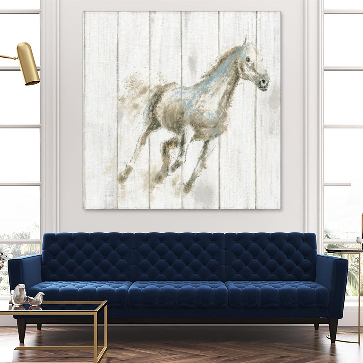 Stallion I on Birch by James Wiens on GIANT ART - grey animals