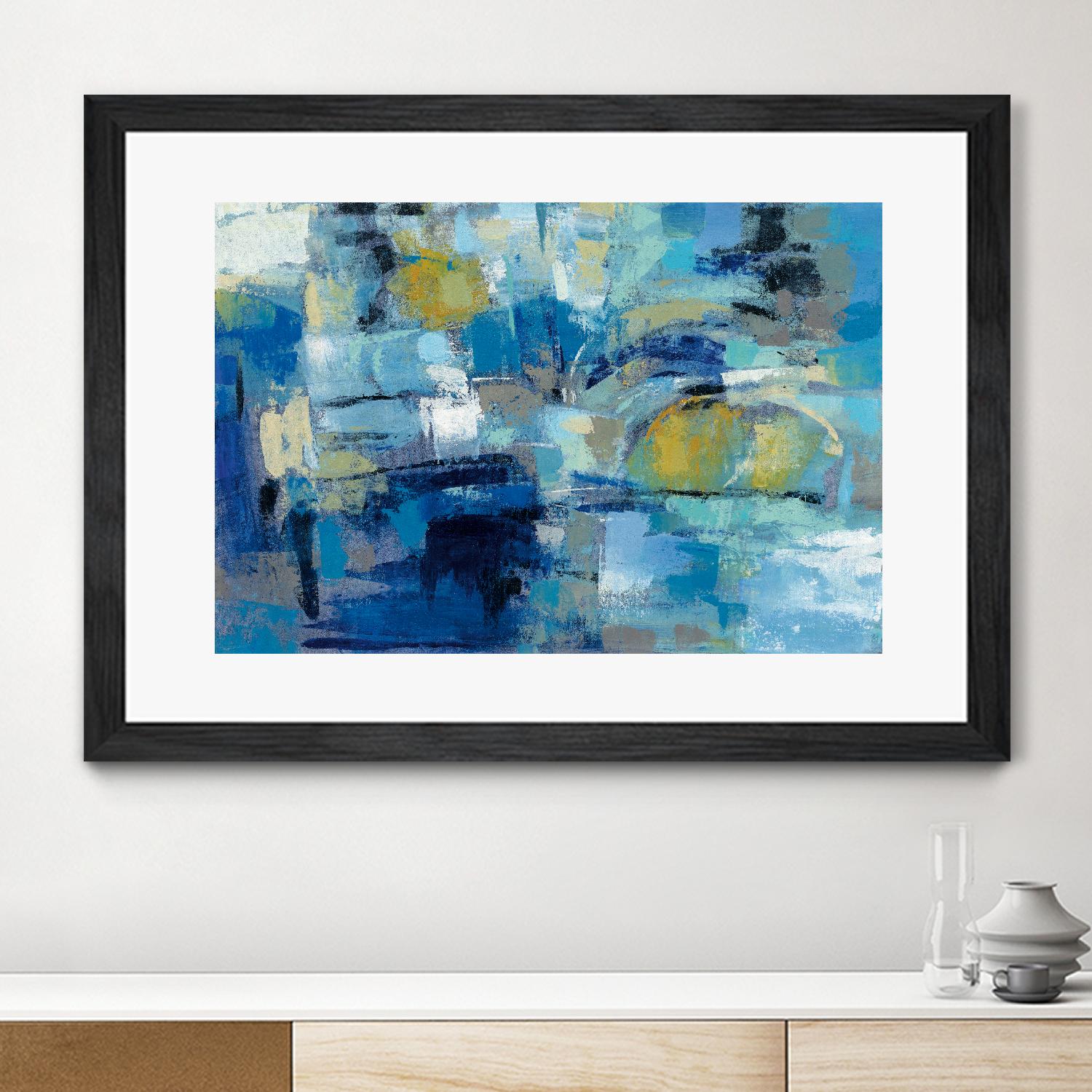Ultramarine Waves III by Silvia Vassileva on GIANT ART - beige abstract
