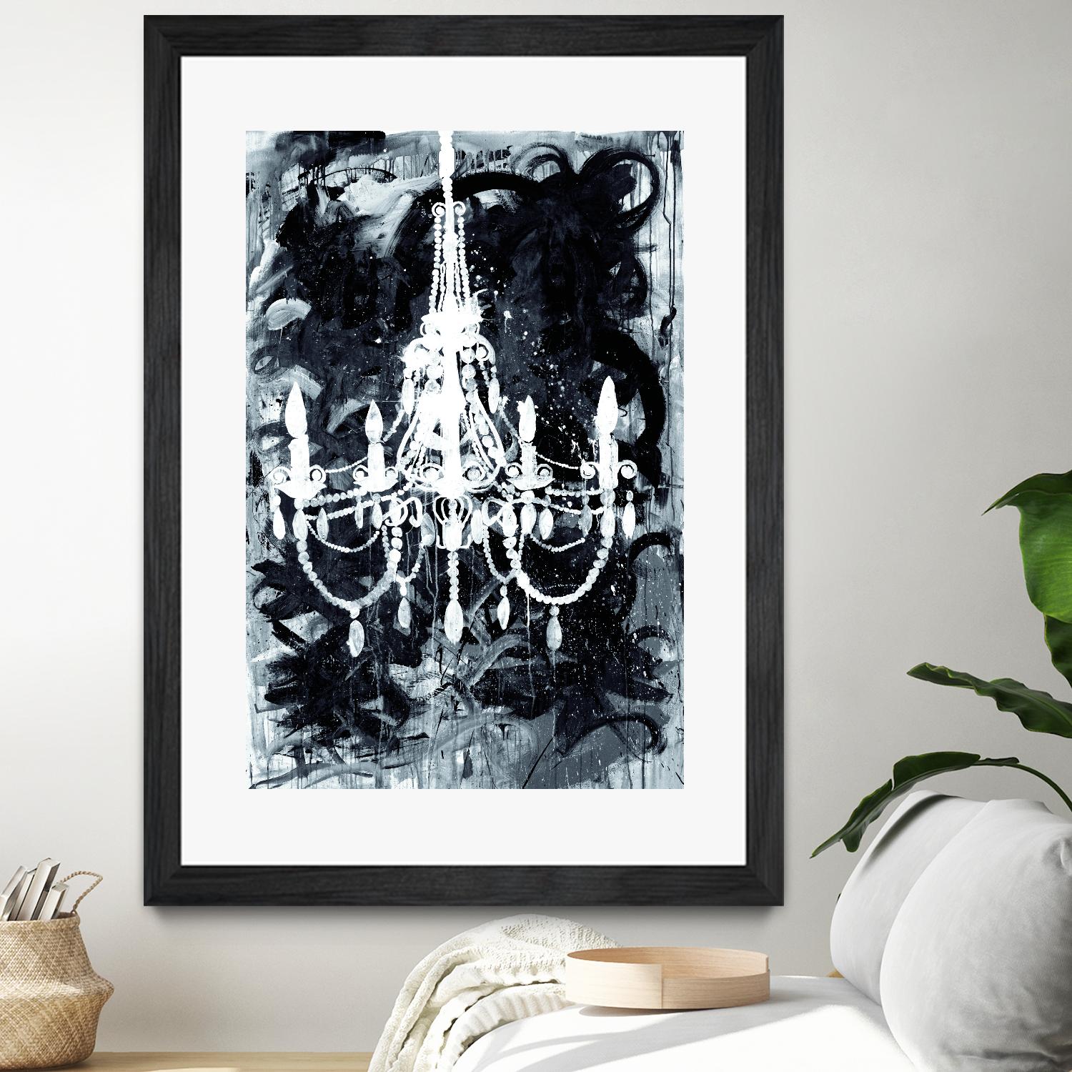 Chandelier Black and White by Kent Youngstrom on GIANT ART - grey interior
