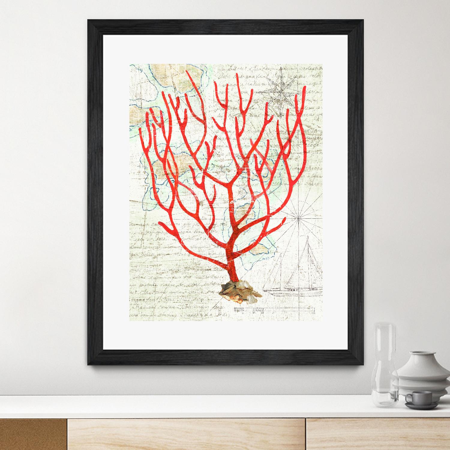 Textured Coral I by Avery Tillmon on GIANT ART - beige nautical