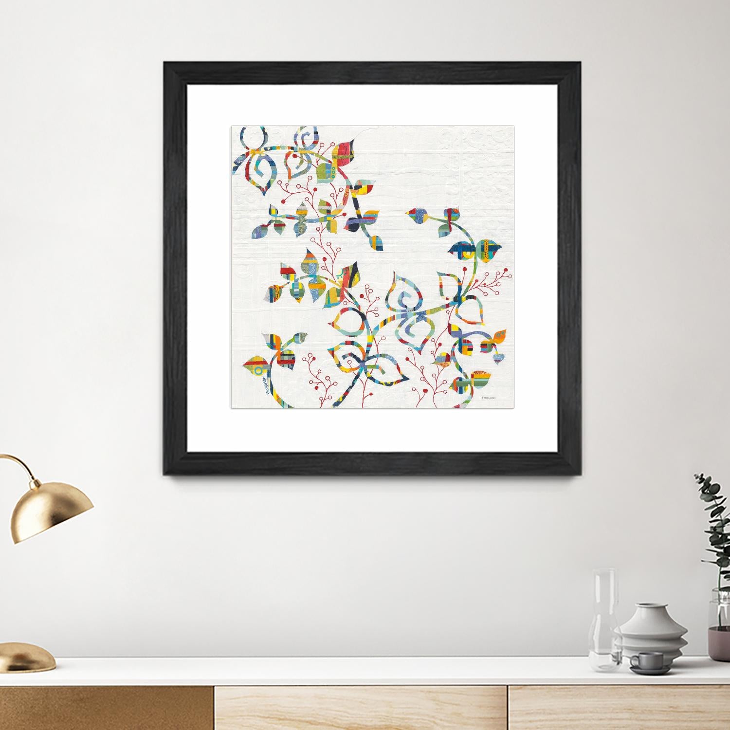 Rainbow Vines with Berries by Moira Hershey on GIANT ART - multi plants & trees natures