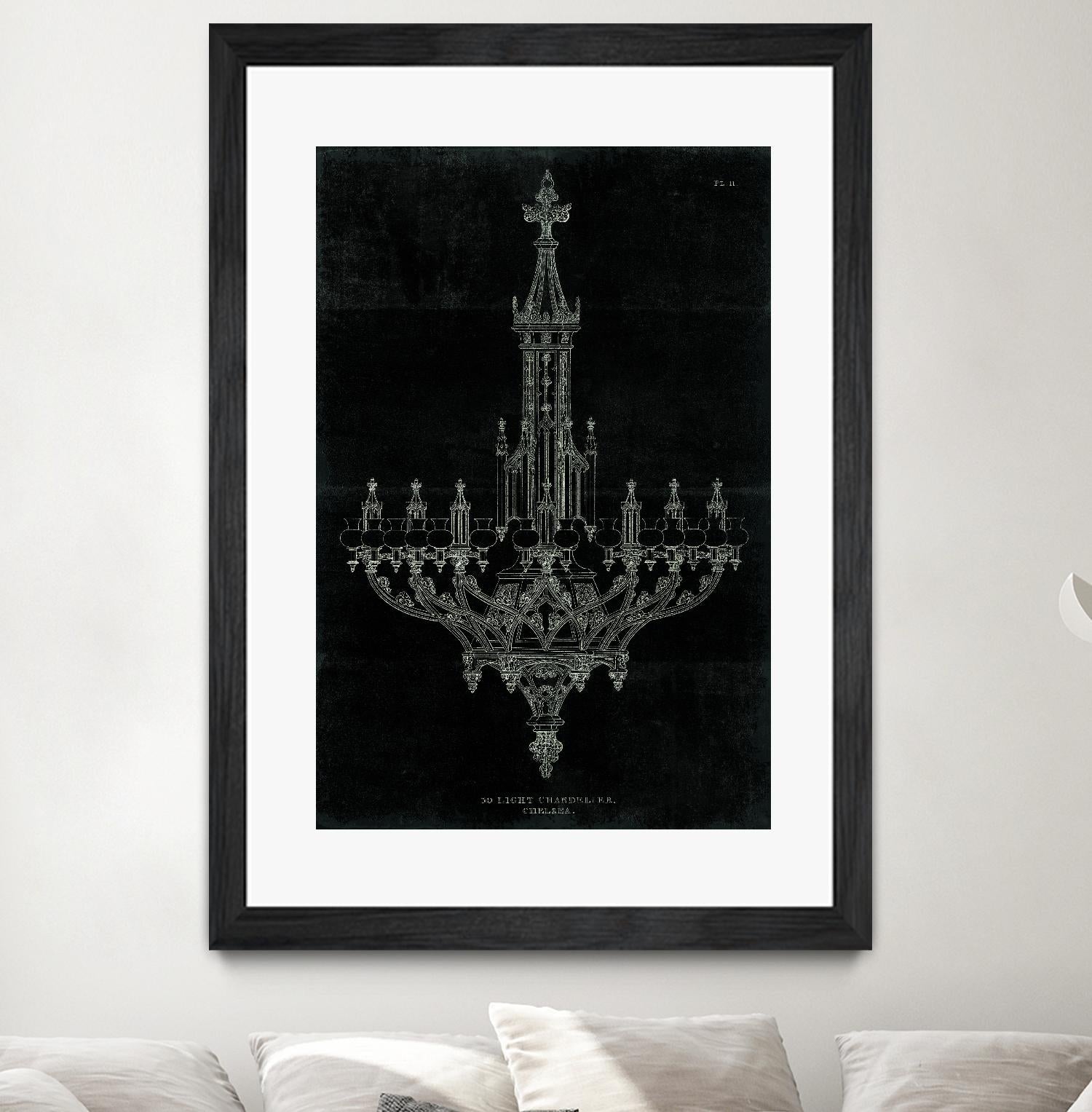Ornamental Metal Work Chandelier by Portfolio on GIANT ART - grey interior